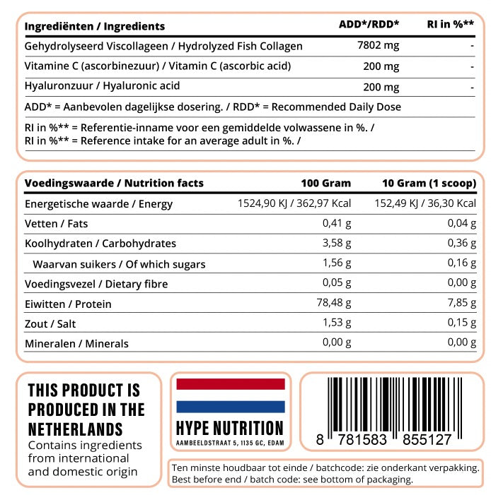 Beauty viscollageen met vitamine C passievrucht voor huidverzorging en gewrichten