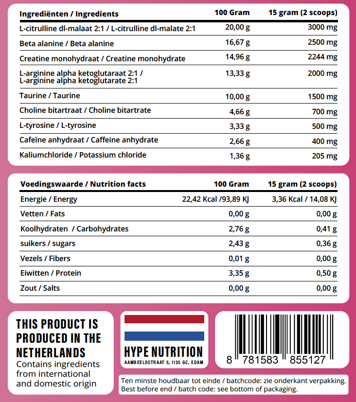 Double Boost Combideal met twee pre-workout poeders voor langdurige energie en focus
