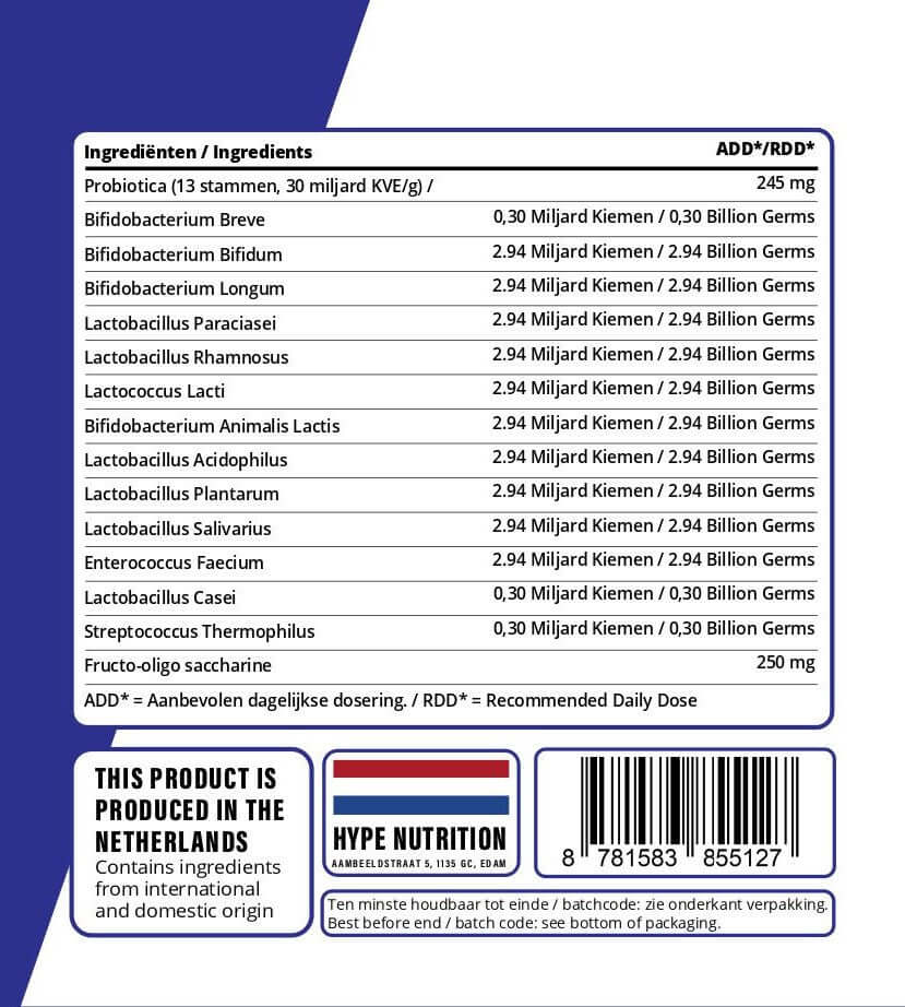 Biologische probiotica capsules voor darmgezondheid en weerstand