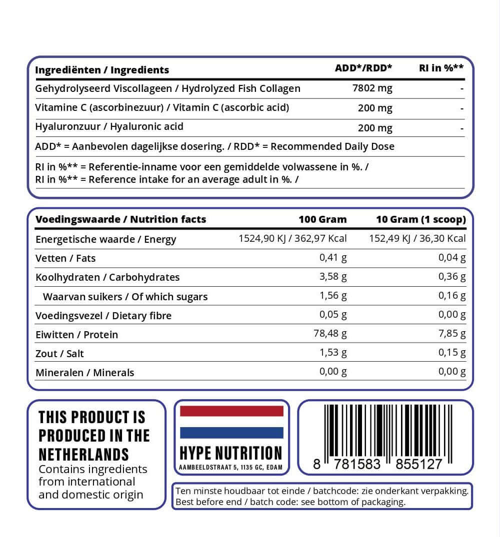 Gehydroliseerd viscollageen met vitamine C passievrucht voor huid en gewrichten
