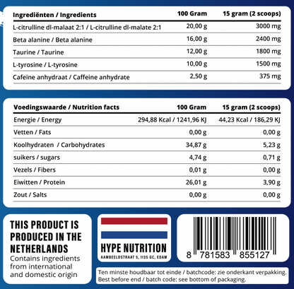 Double Boost Combideal met twee pre-workout poeders voor langdurige energie en focus