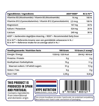 Elektrolyt poeder bosbessensmaak in zak – hydratatie supplement voor energie en herstel