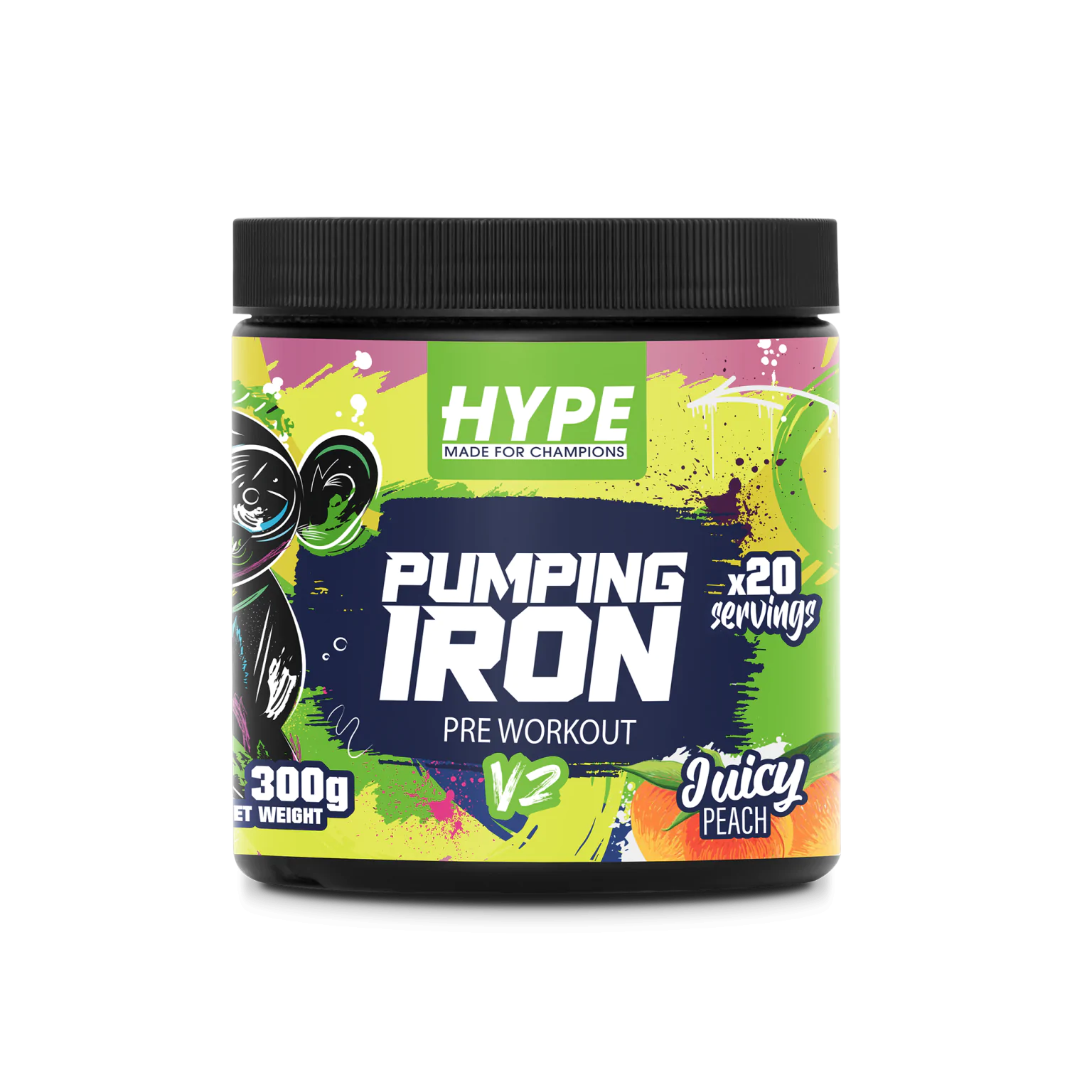 Pre Workout Pumping Iron V2 Juicy Peach poeder voor energie, focus en spierkracht