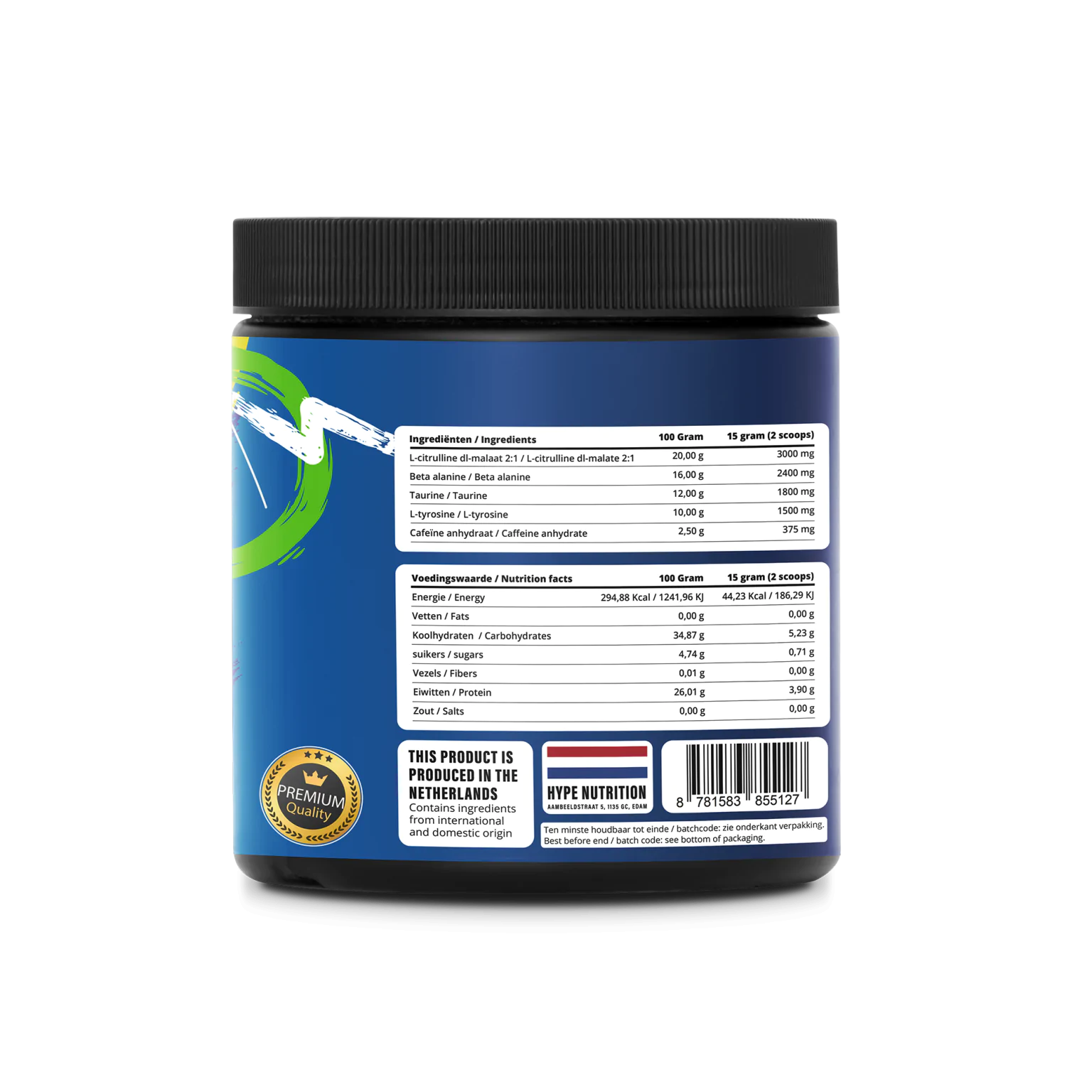 Pre Workout HYPE Classic Pina Banana Colada poeder voor energie, focus en pomp