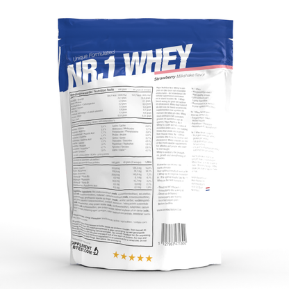Nr.1 Whey Protein 2000g Aardbei Milkshake poeder voor spierherstel en spiergroei