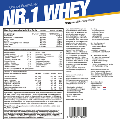 Nr.1 Whey Protein 2000g Banaan Milkshake poeder voor spierherstel en spiergroei