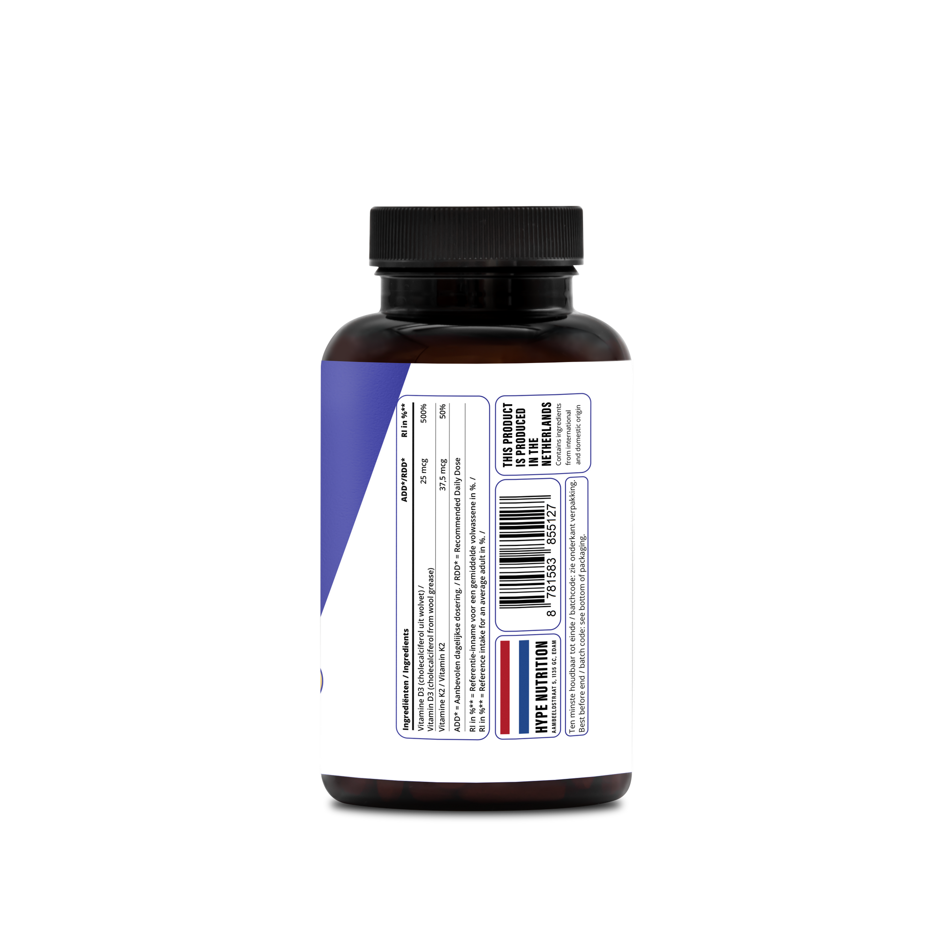 Vitamine D3 en K2 tabletten voor sterke botten en een gezond immuunsysteem